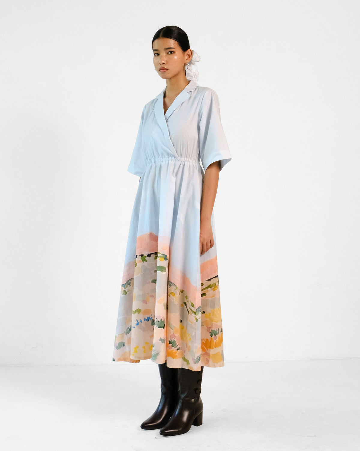 Tromso Lapel Printed Dress