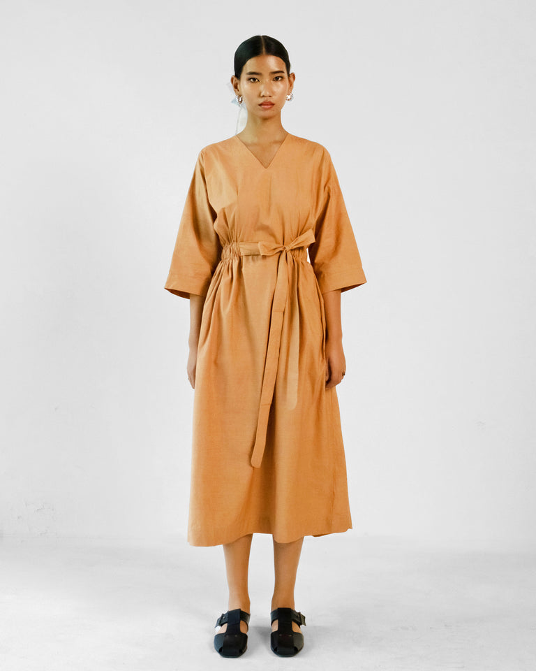 Load image into Gallery viewer, Madera Belt Dress - Mocha brown