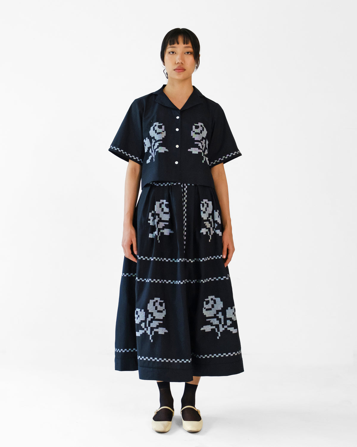 Reverie Cross stitch Embroidery Skirt & Top