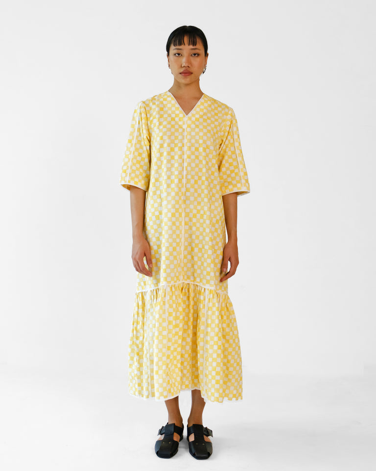 Load image into Gallery viewer, Svalbard Checkered Dress - Yellow