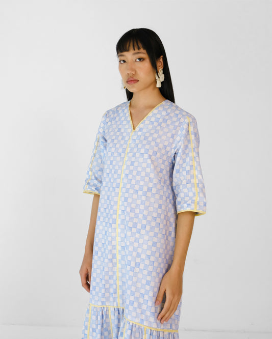 Svalbard Blue Checkered Dress