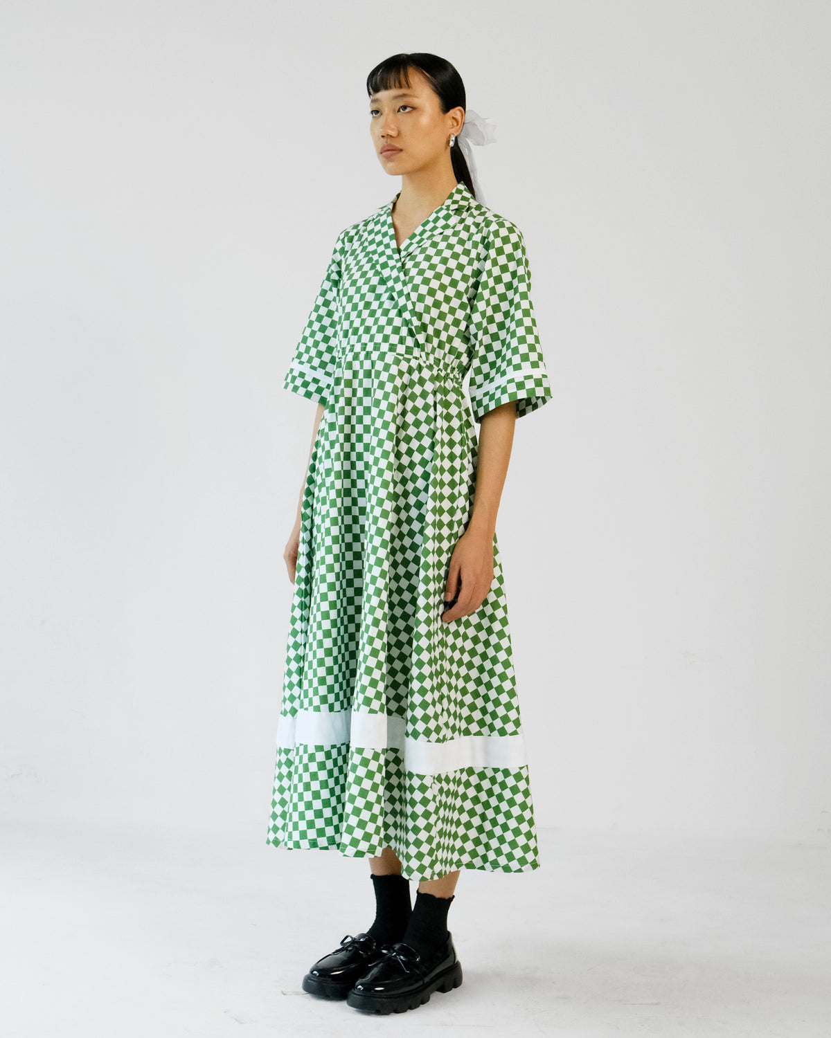Juliette Lapel Checkered Dress