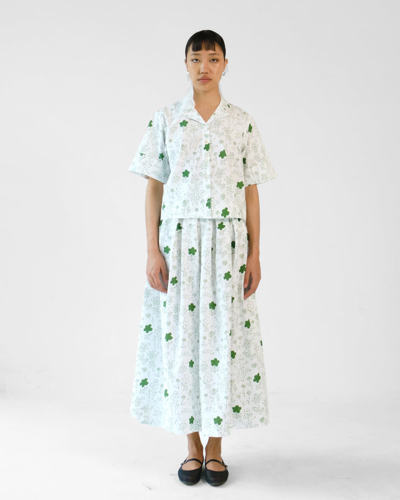 Florence Green Floral Skirt & Top