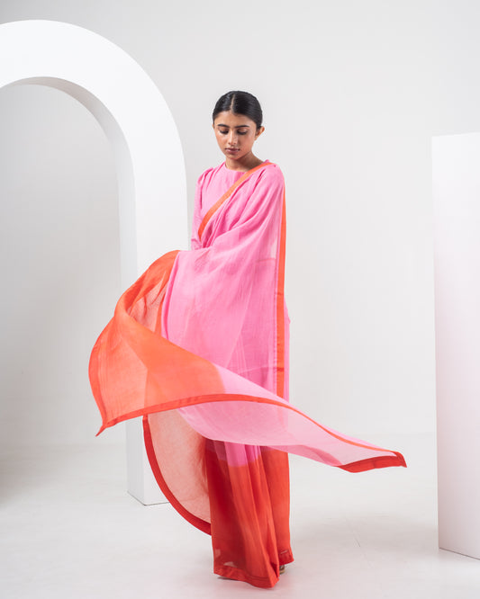 Sangria Ombre Chanderi Silk Saree