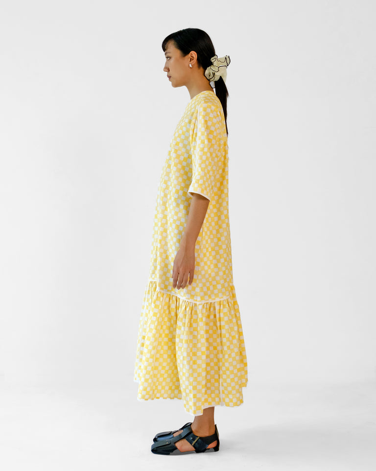 Load image into Gallery viewer, Svalbard Checkered Dress - Yellow