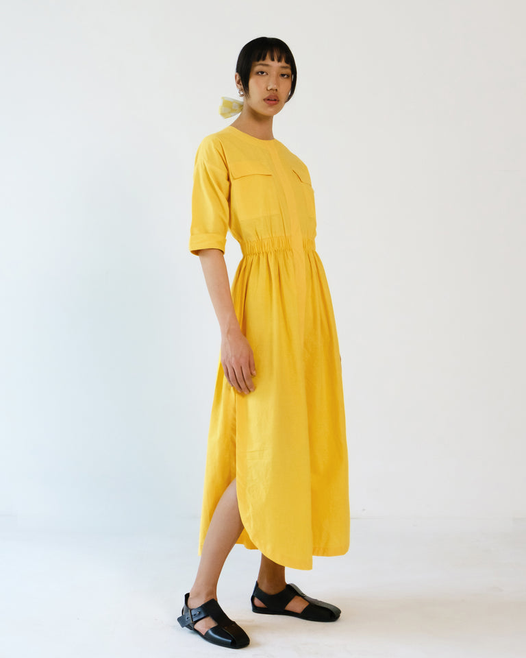 Load image into Gallery viewer, Fernvale Elasticated dress - Yellow