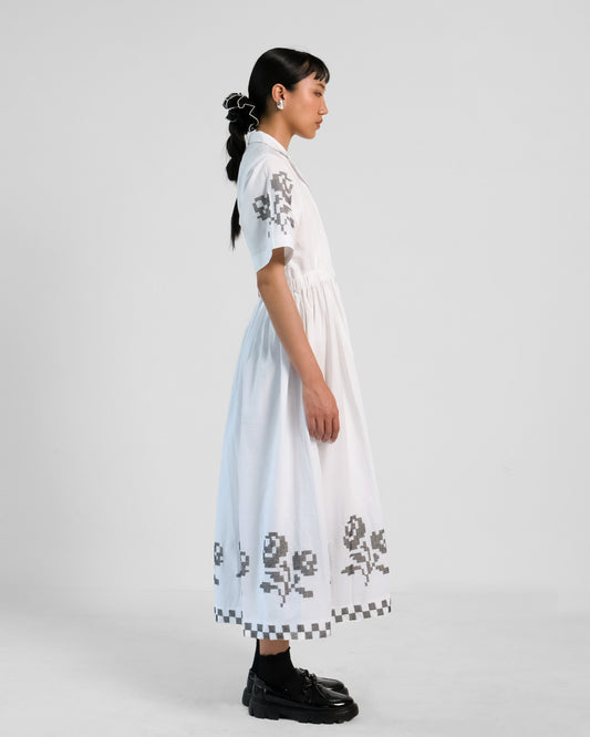 Tuli Lapel Cross Stitch Embroidery Dress