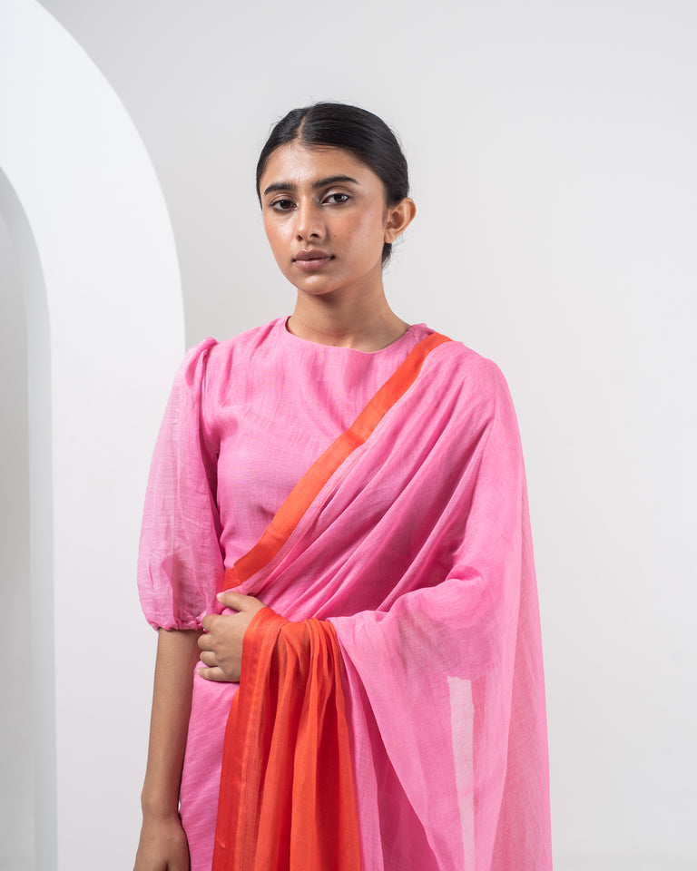 Load image into Gallery viewer, Sangria Ombre Chanderi Silk Saree
