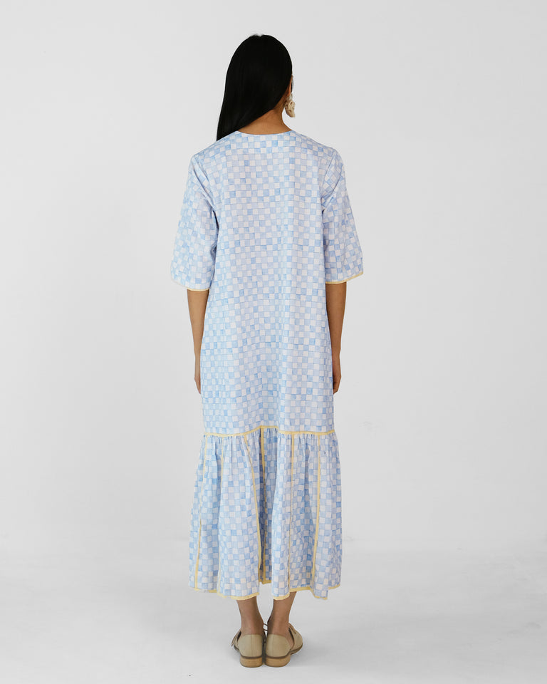 Load image into Gallery viewer, Svalbard Blue Checkered Dress