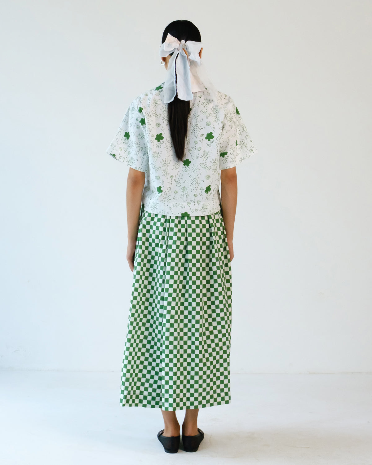 Petunia Checkered Skirt & Floral Top
