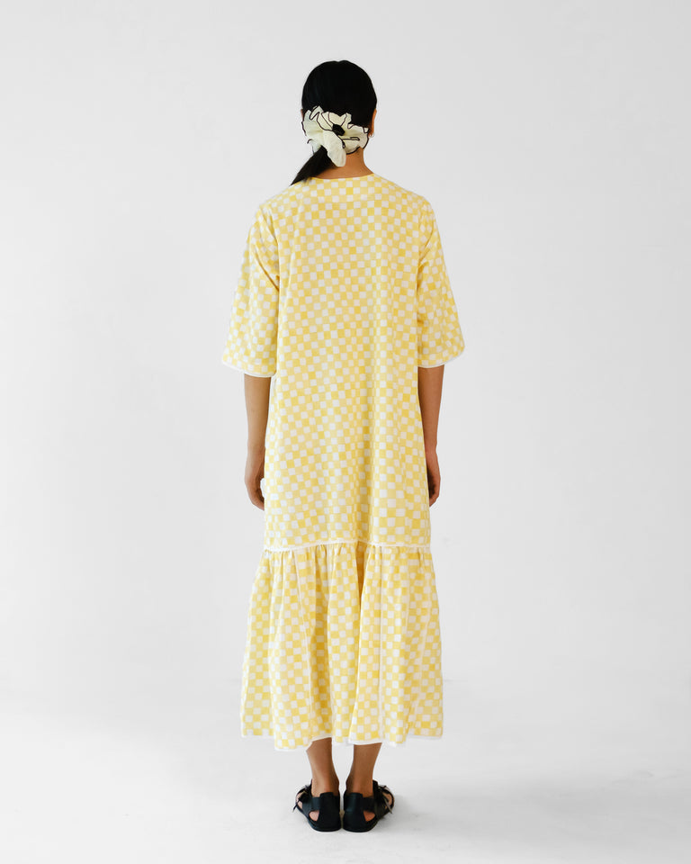 Load image into Gallery viewer, Svalbard Checkered Dress - Yellow