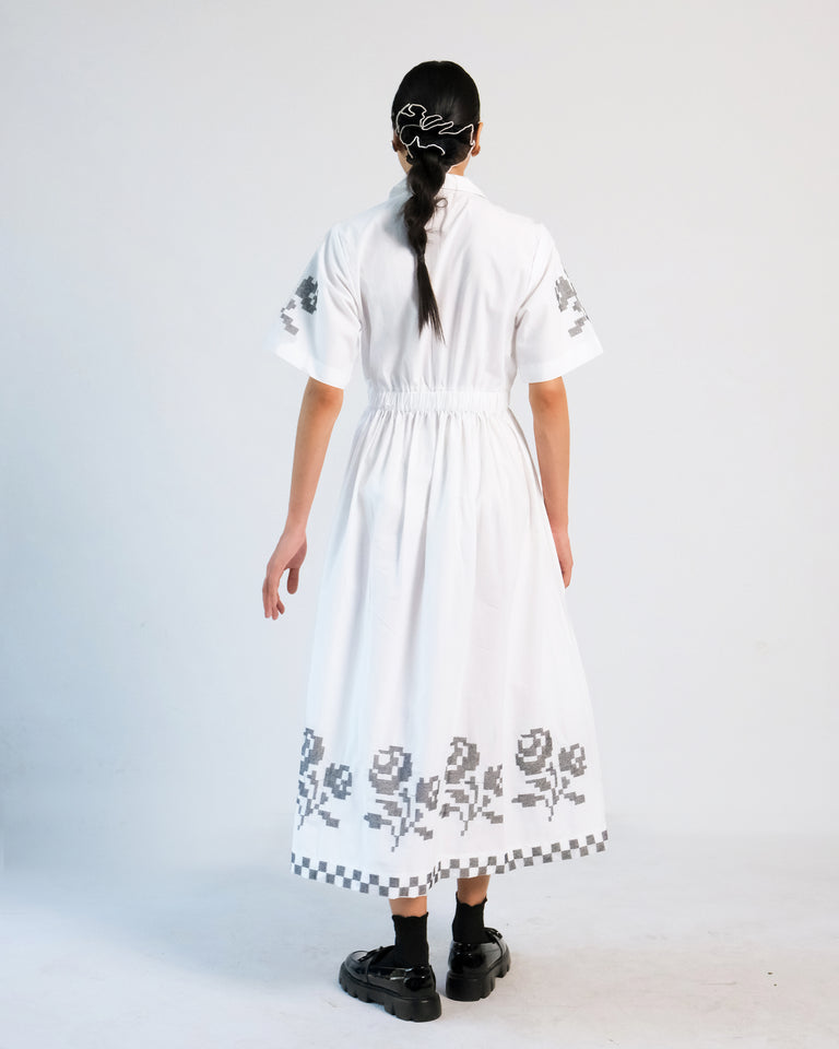 Load image into Gallery viewer, Tuli Lapel Cross Stitch Embroidery Dress