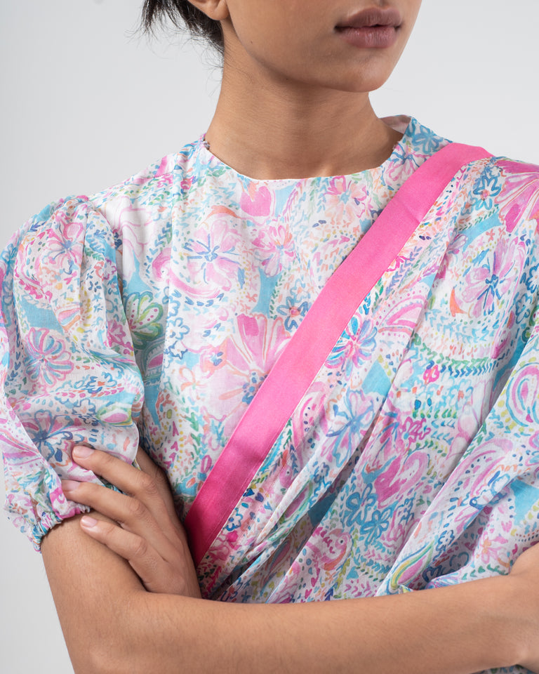 Load image into Gallery viewer, Maze Printed Chanderi Silk Saree