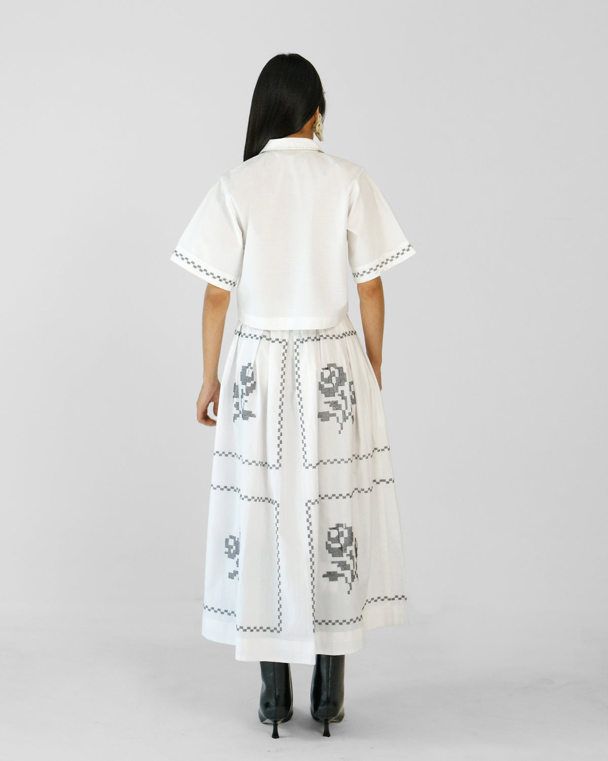 Aster Cross stitch Embroidery Skirt & Top