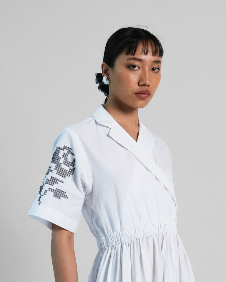 Load image into Gallery viewer, Tuli Lapel Cross Stitch Embroidery Dress