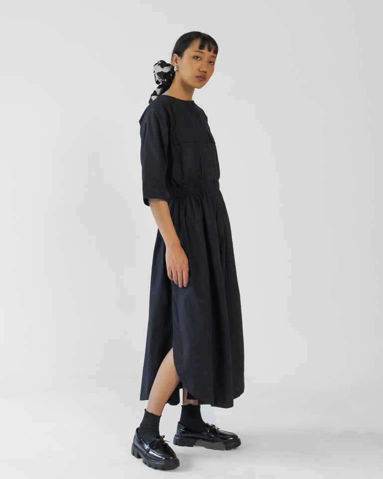 Load image into Gallery viewer, Fernvale Elasticated dress - Black