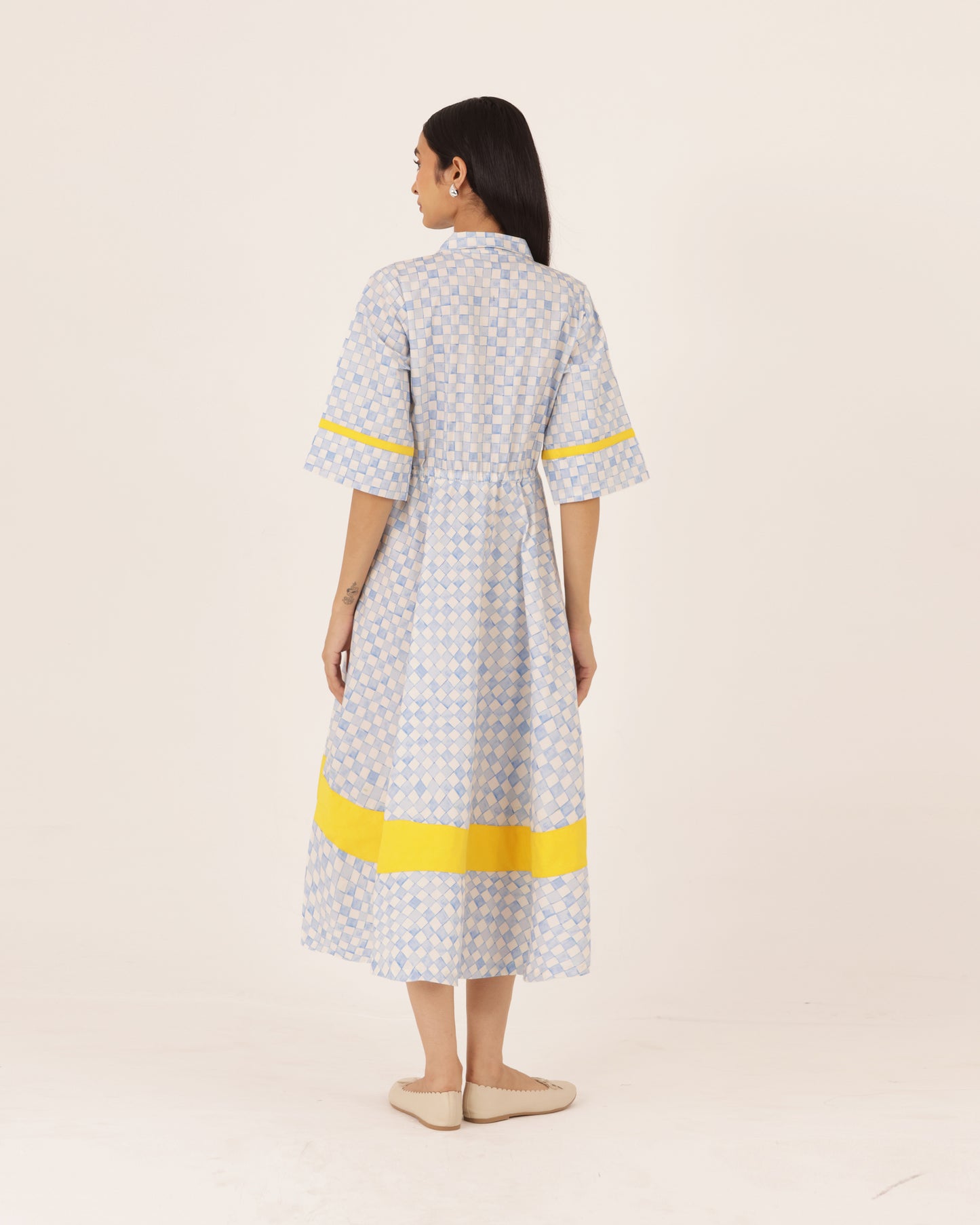Arana Blue Checkered Dress