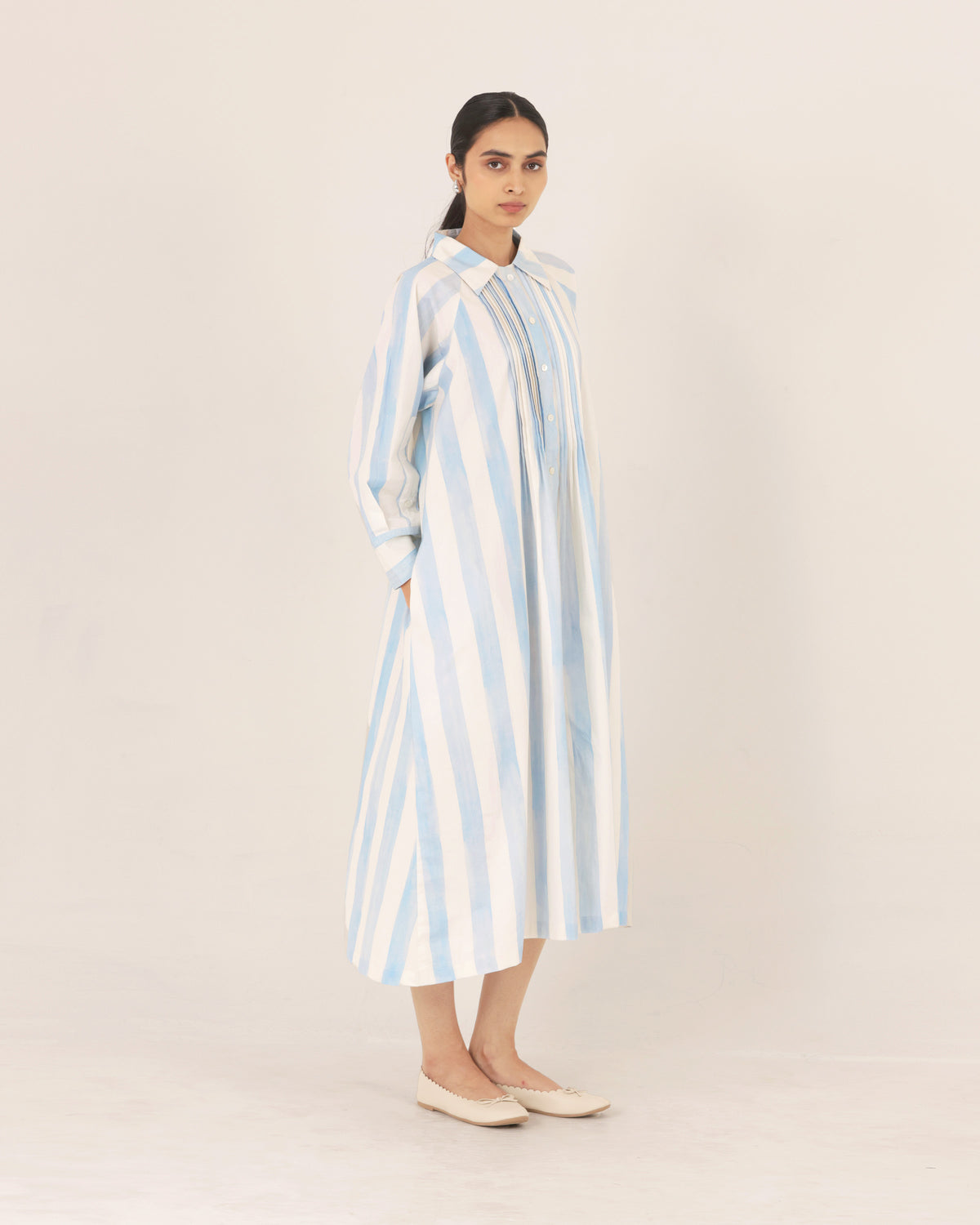 Vale Pintuck Stripe Dress