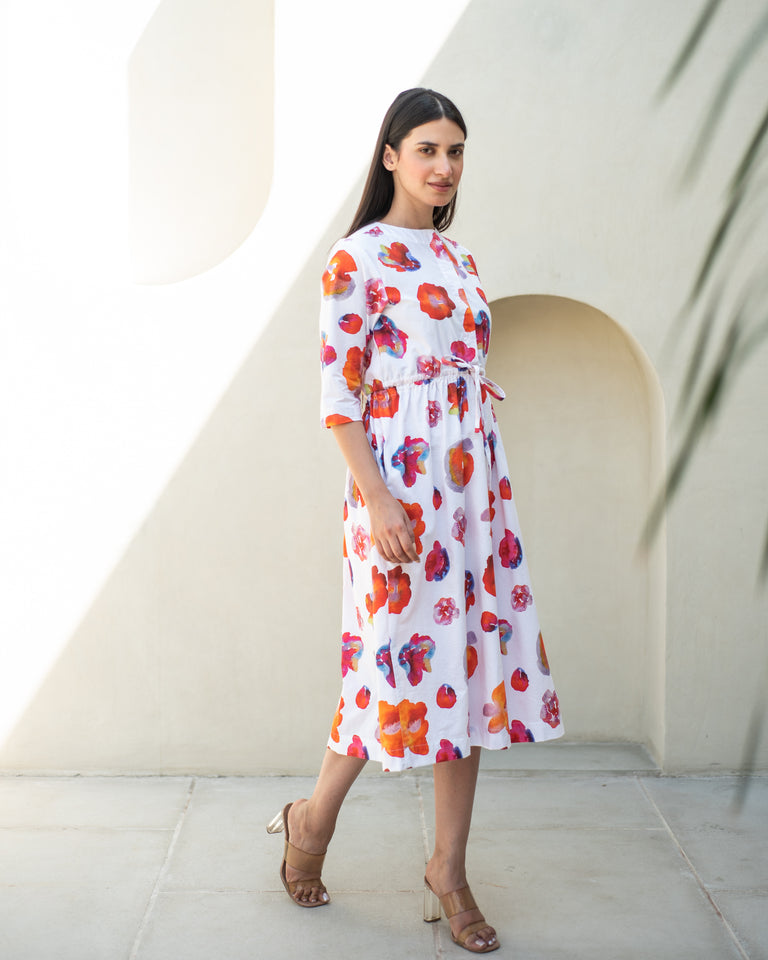 Load image into Gallery viewer, Kusama Drawstring Dress