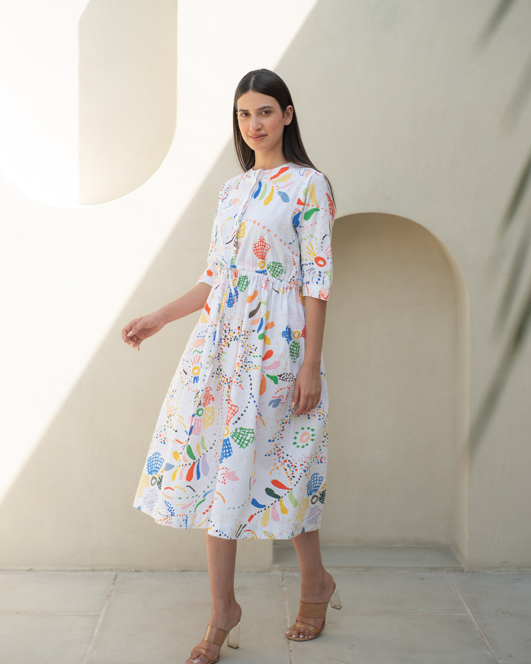 Load image into Gallery viewer, Filora Drawstring Dress