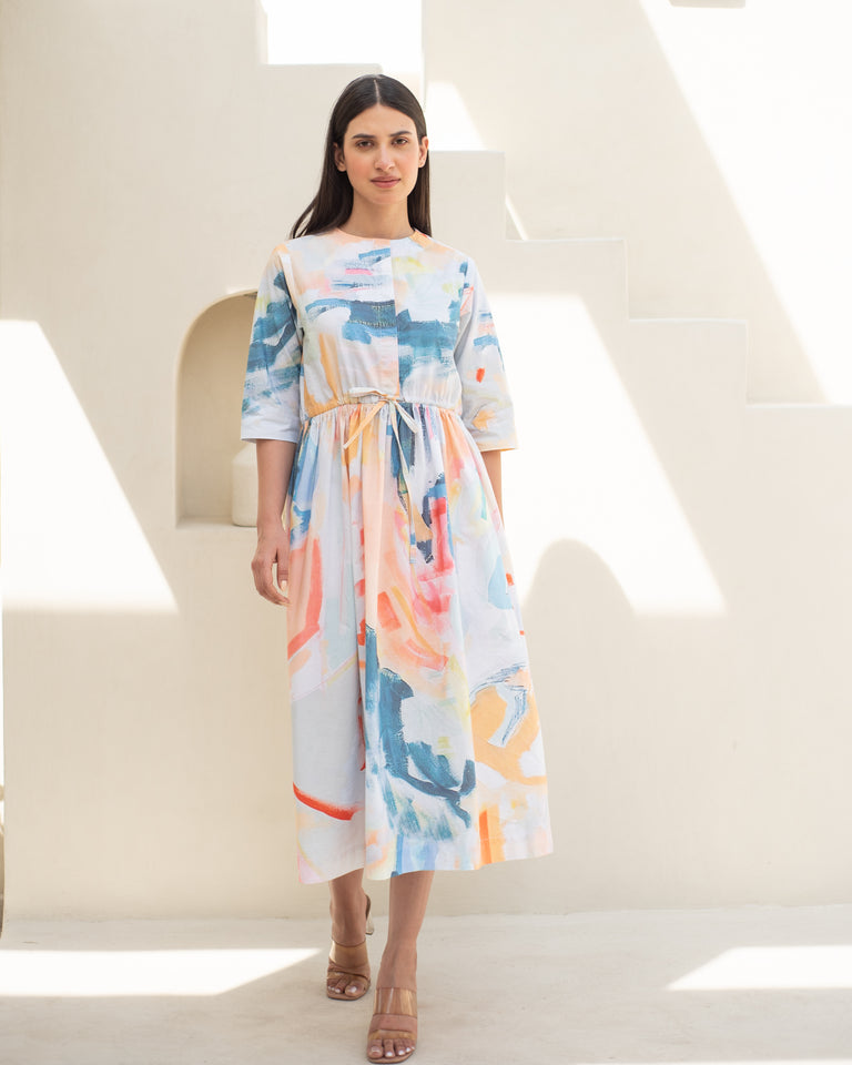 Load image into Gallery viewer, Zenia Drawstring Dress