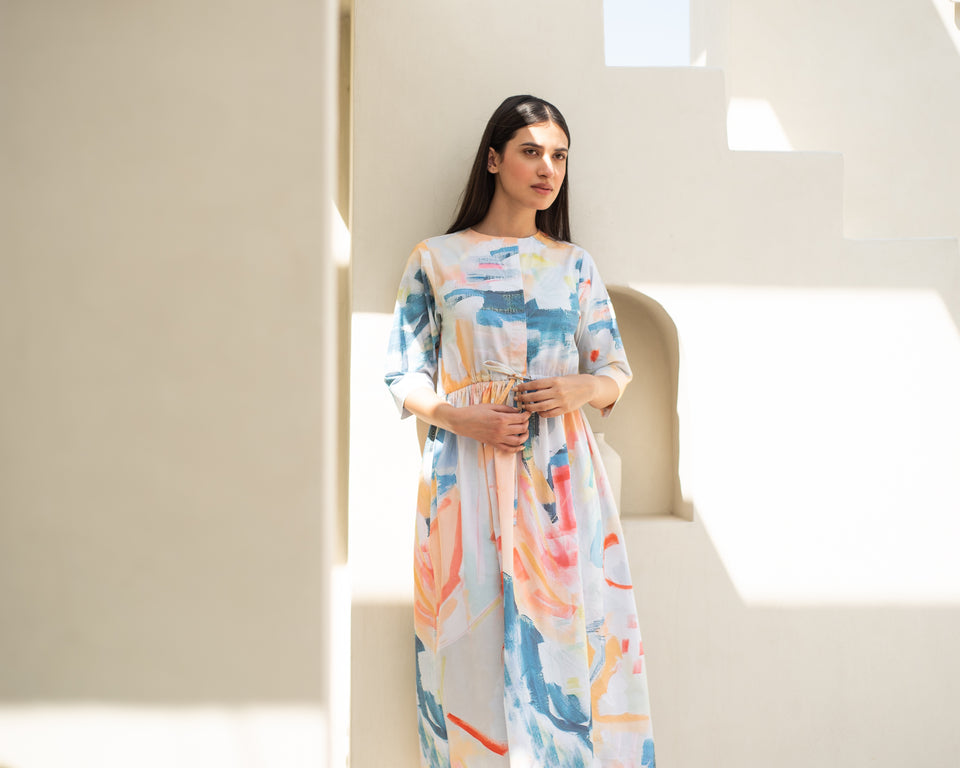 Load image into Gallery viewer, Zenia Drawstring Dress