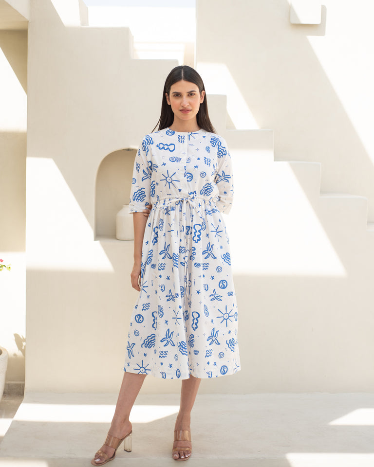Load image into Gallery viewer, Aida Drawstring Dress