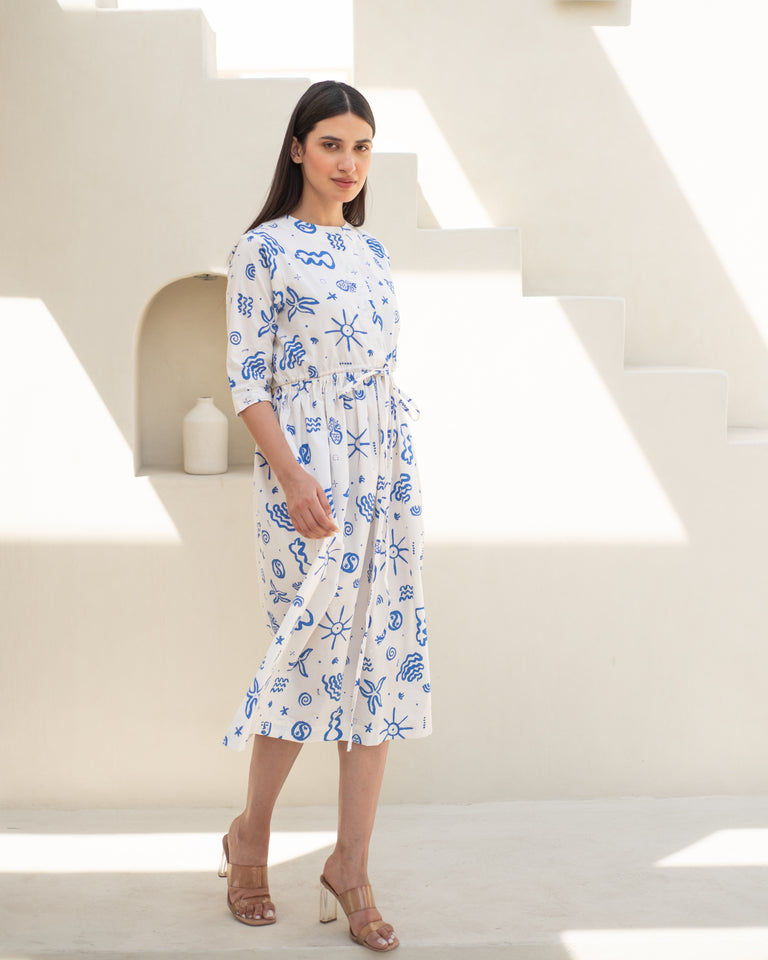 Load image into Gallery viewer, Aida Drawstring Dress