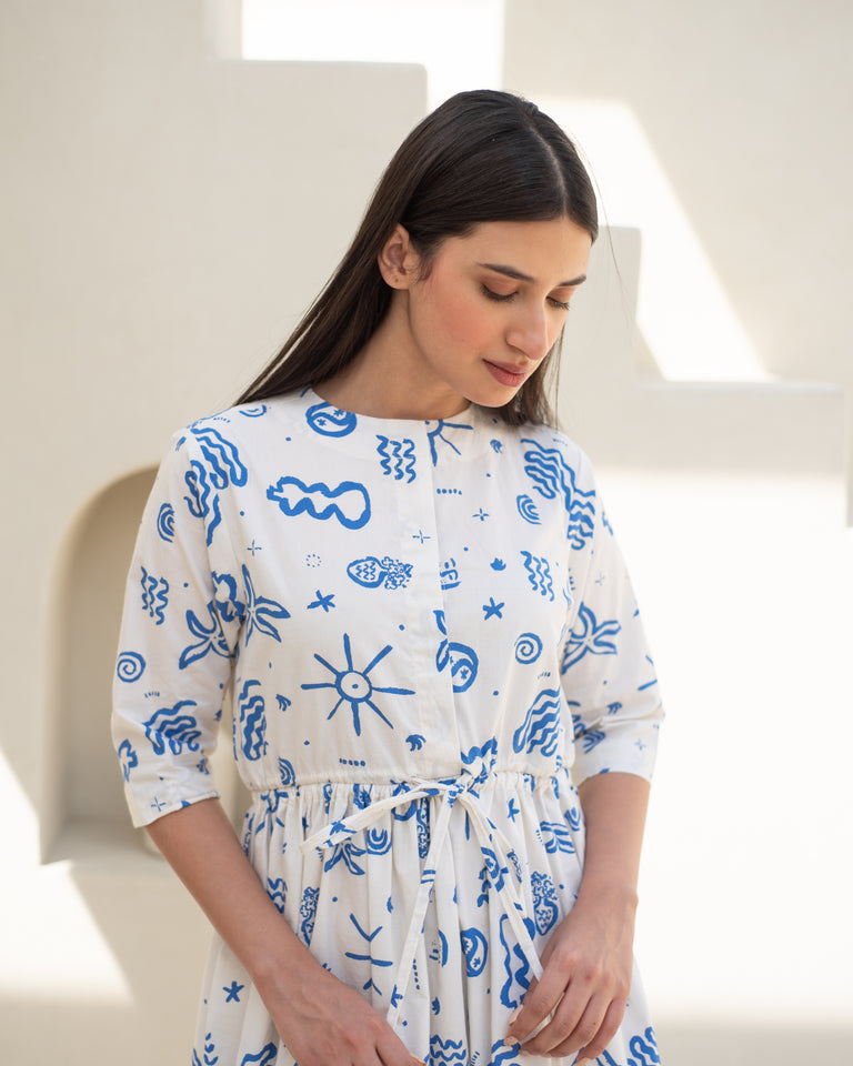 Load image into Gallery viewer, Aida Drawstring Dress
