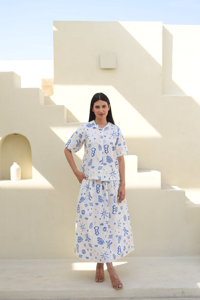Load image into Gallery viewer, June Cuban Collar & Skirt Co-ord Set