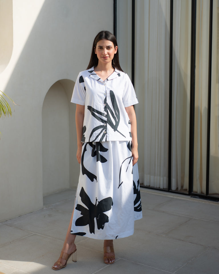 Load image into Gallery viewer, Chloe Cuban Collar & Skirt Co-ord Set