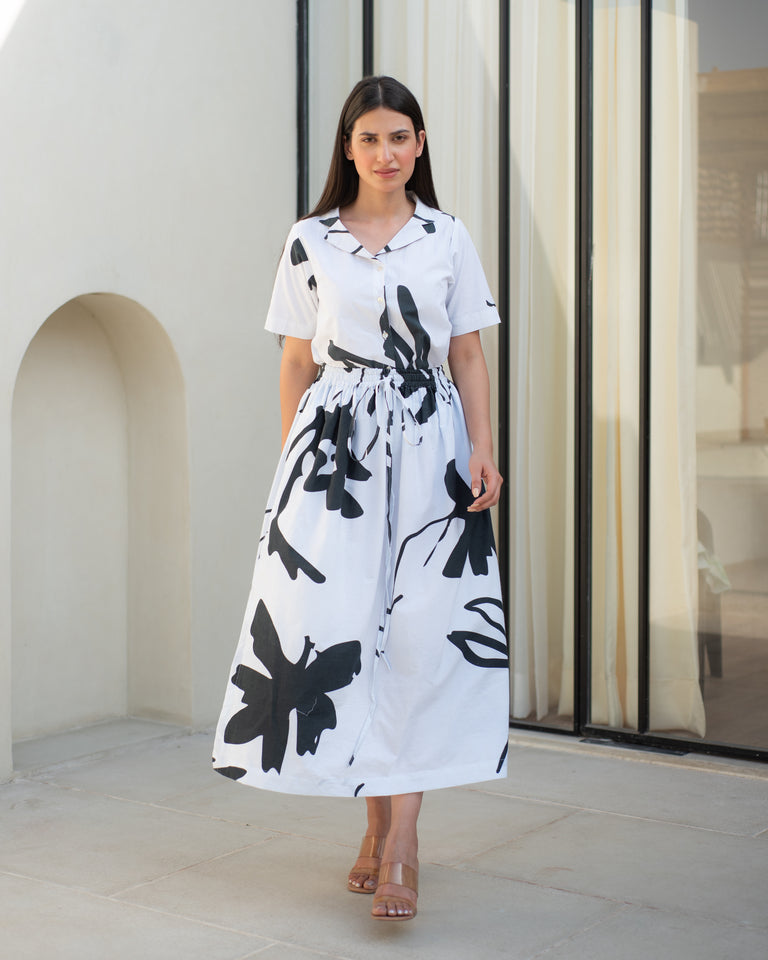 Load image into Gallery viewer, Chloe Cuban Collar & Skirt Co-ord Set