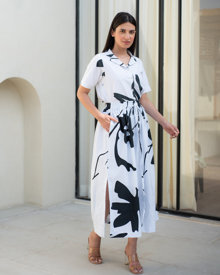 Load image into Gallery viewer, Chloe Cuban Collar & Skirt Co-ord Set