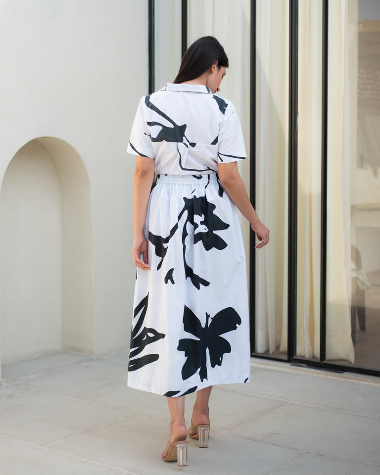Load image into Gallery viewer, Chloe Cuban Collar & Skirt Co-ord Set