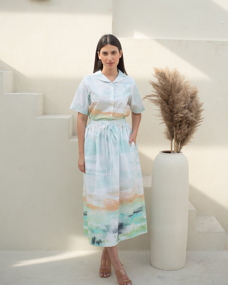 Load image into Gallery viewer, Barbados Cuban Collar & Skirt Co-ord Set