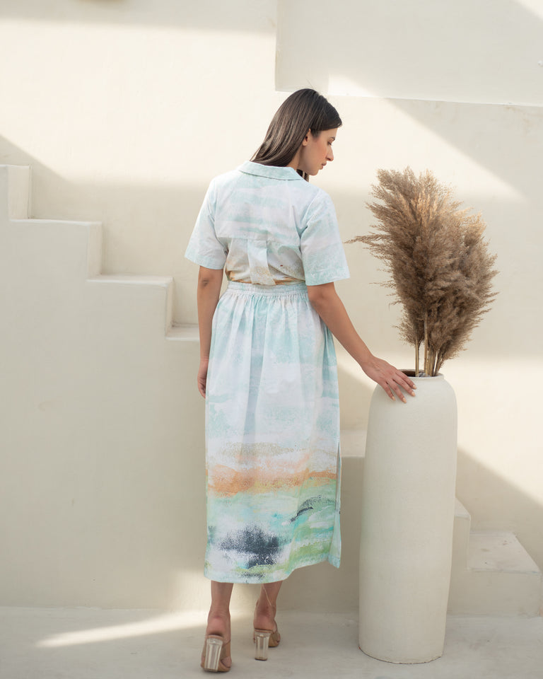 Load image into Gallery viewer, Barbados Cuban Collar & Skirt Co-ord Set