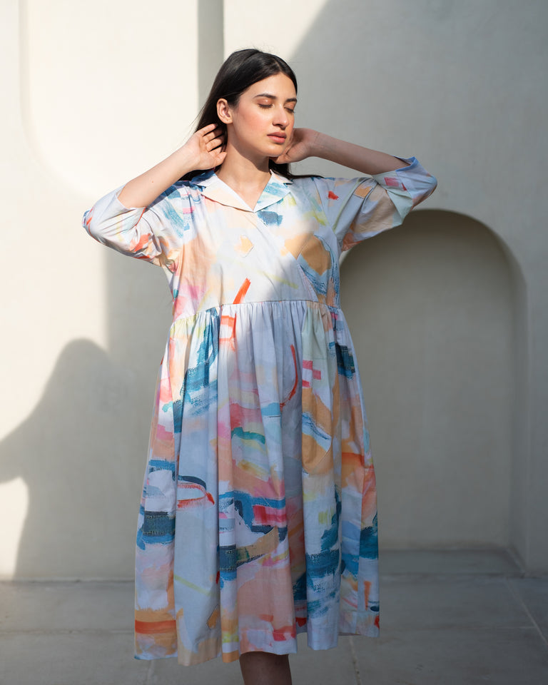 Load image into Gallery viewer, Voila Cuban Collar Dress