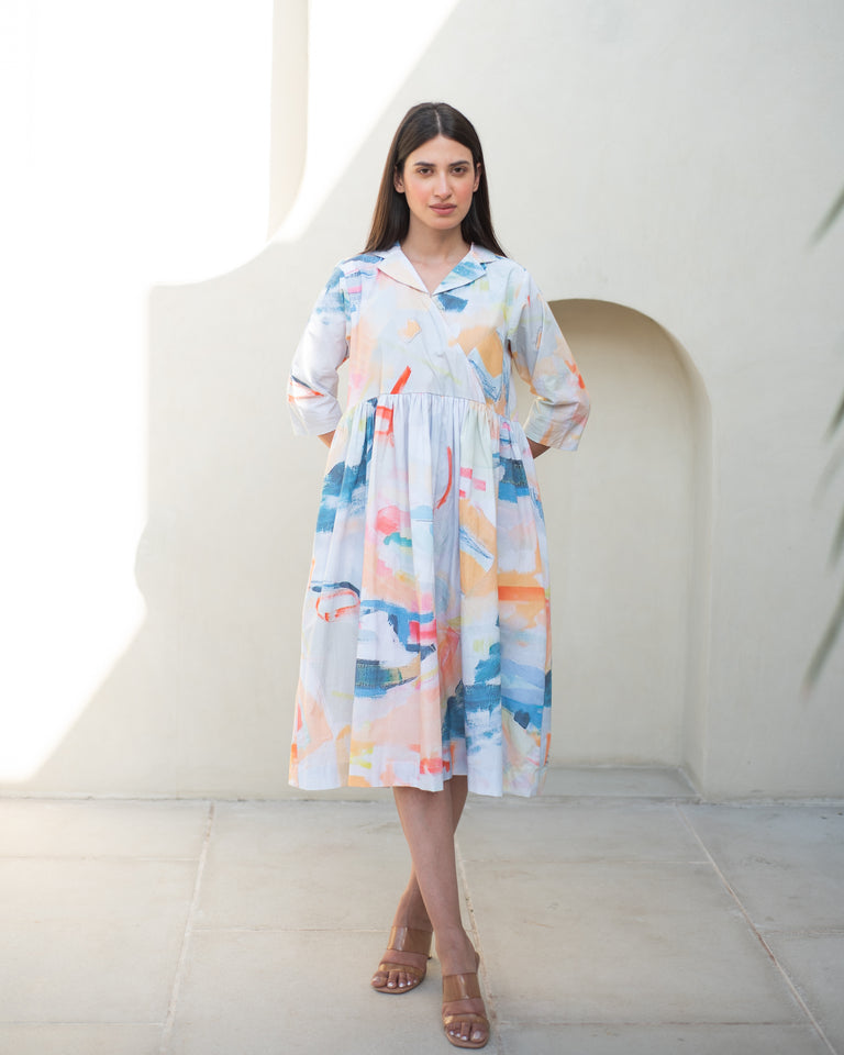 Load image into Gallery viewer, Voila Cuban Collar Dress