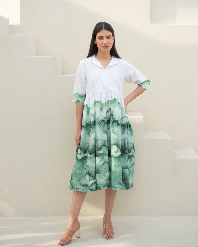 Load image into Gallery viewer, Evoke Cuban Collar Dress