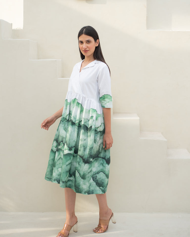 Load image into Gallery viewer, Evoke Cuban Collar Dress