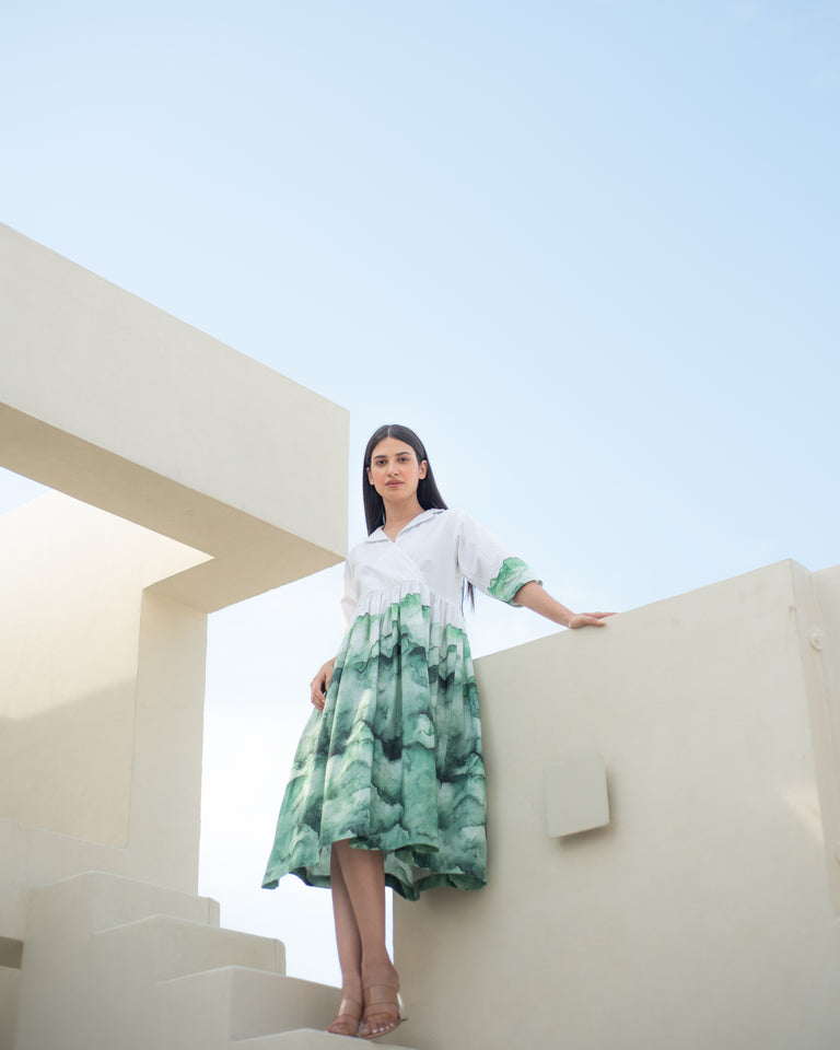 Load image into Gallery viewer, Evoke Cuban Collar Dress