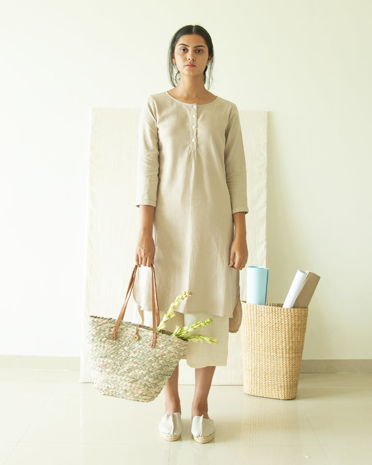 Load image into Gallery viewer, Beige Jute Linen Tunic