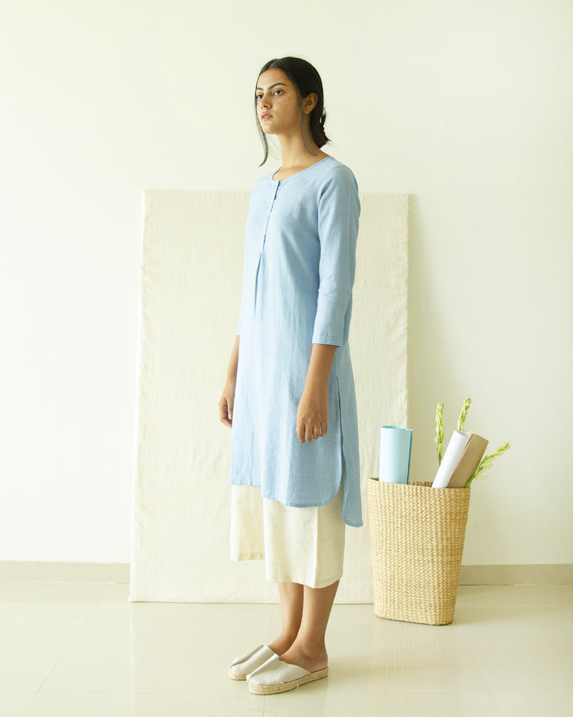 Blue Cotton Linen Tunic