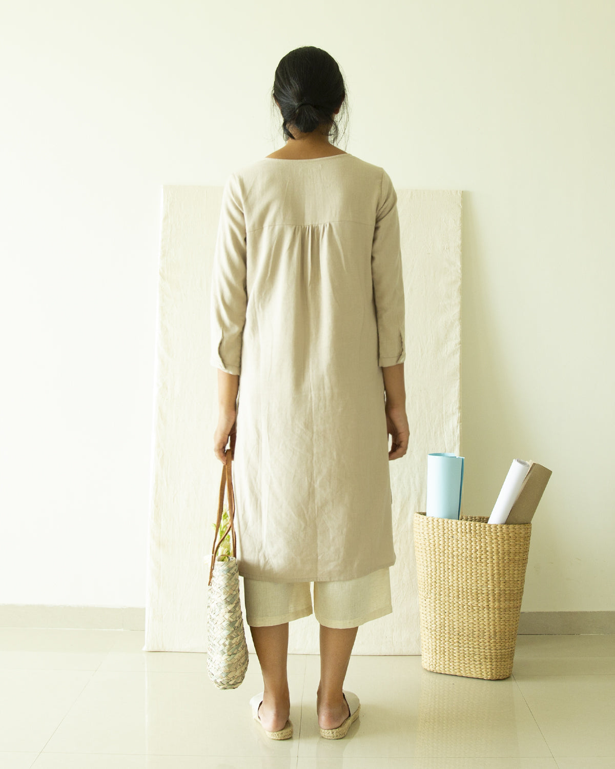 Beige Jute Linen Tunic