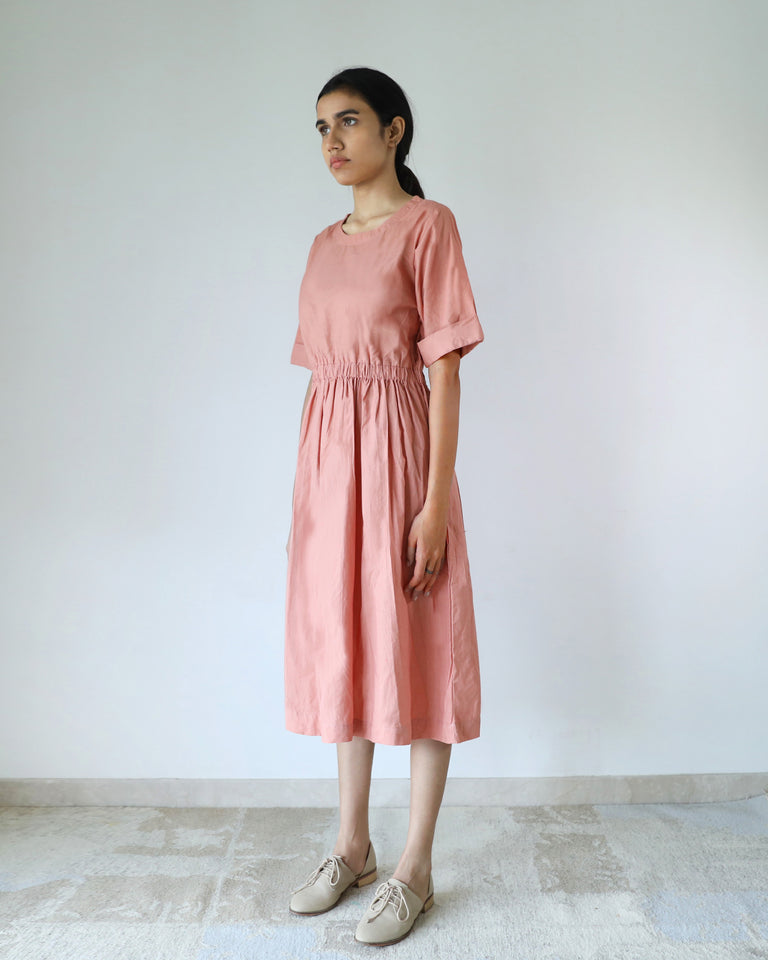 Load image into Gallery viewer, Light Coral Elasticated Waist Dress