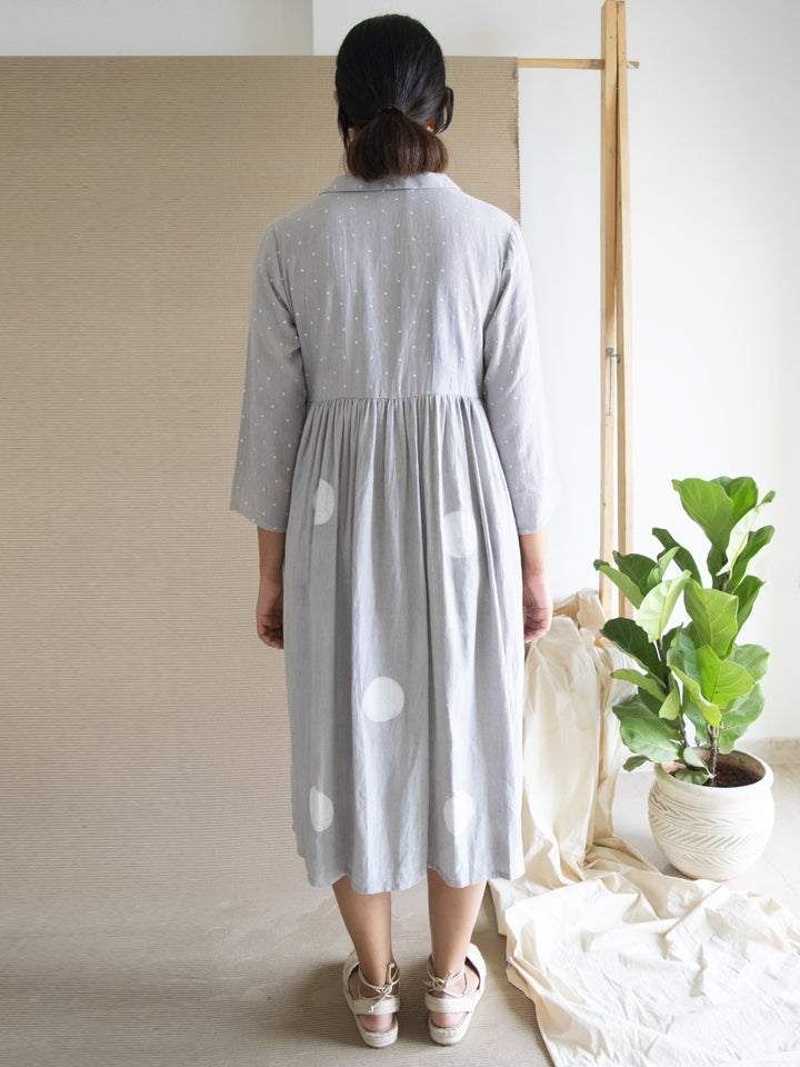 Load image into Gallery viewer, Grey Polka Angarakha Dress