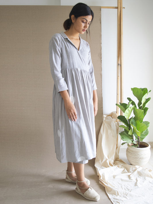 Grey Polka Angarakha Dress