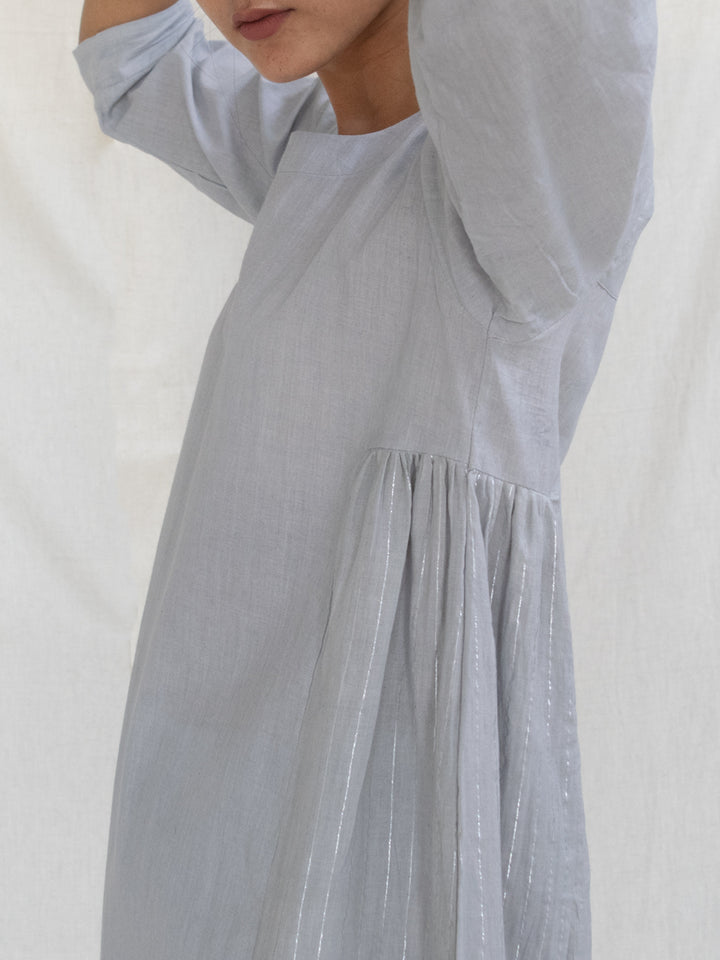 Load image into Gallery viewer, Grey Side Gather Tunic-Dress