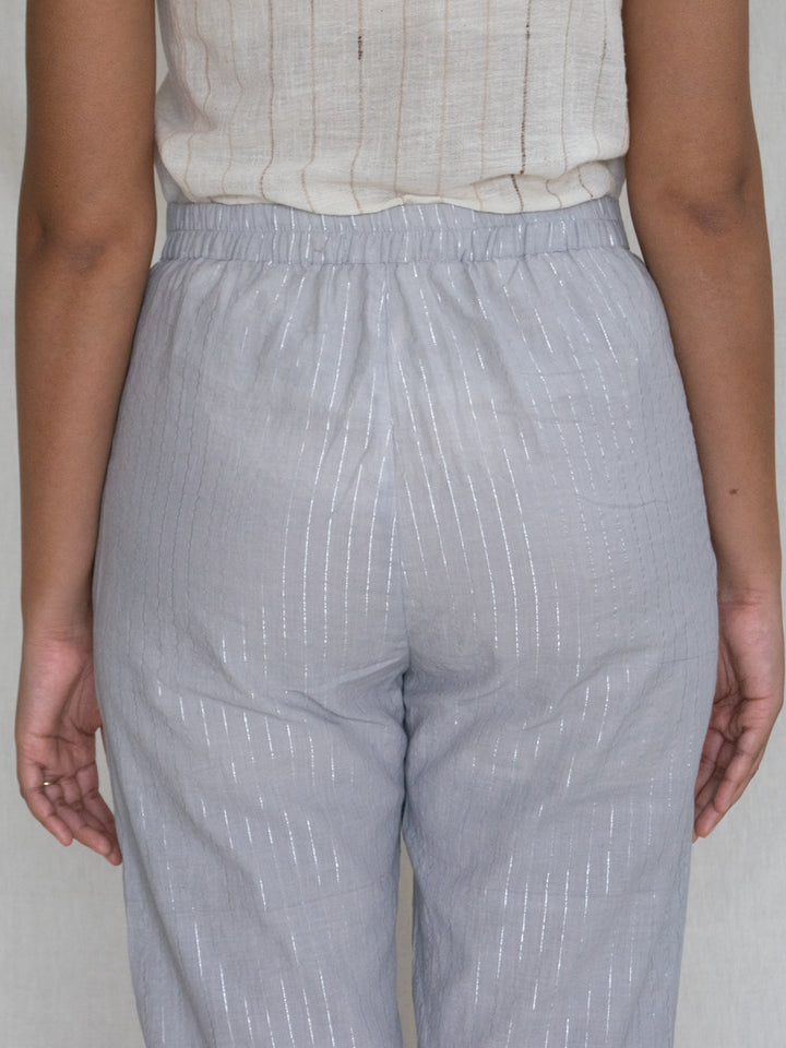 Load image into Gallery viewer, Grey Zari Stripe Pants