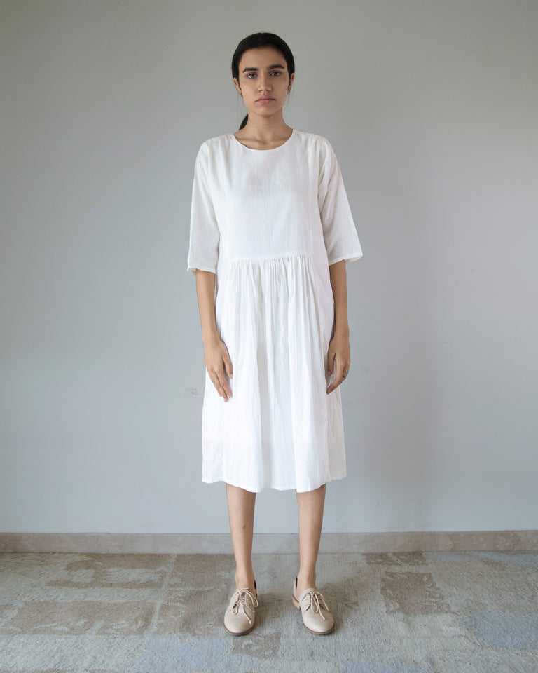 Load image into Gallery viewer, White Side Panel Dress
